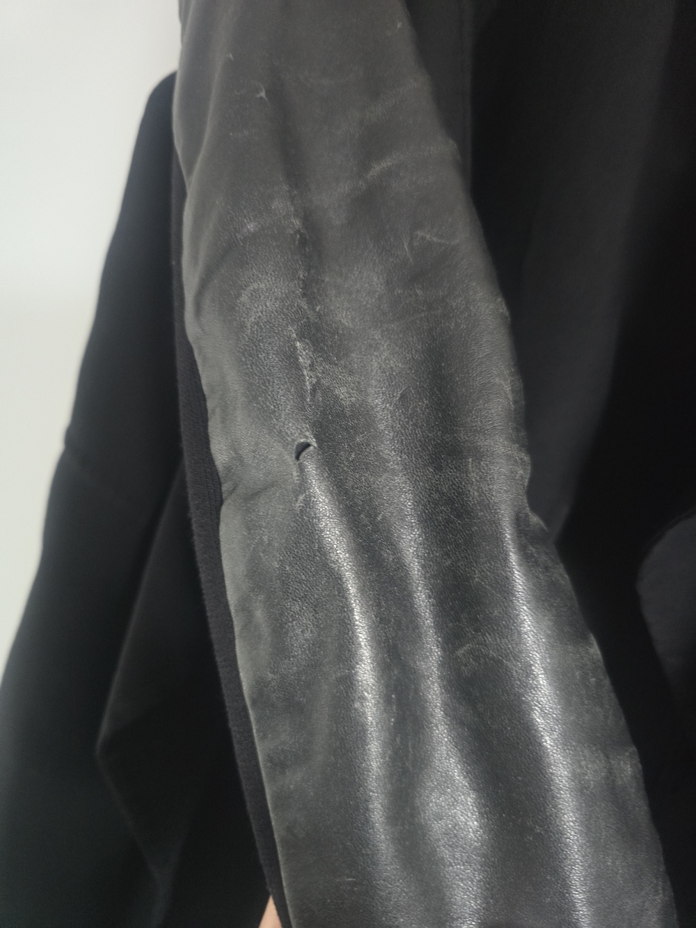 Mackage Black Draped Coat with Leather Sleeves - Picture 6 of 6
